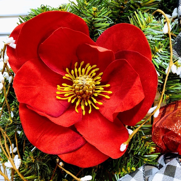 HAND CRAFTED CHRISTMAS MAGNOLIA WREATH 20" - Picture 5 of 9